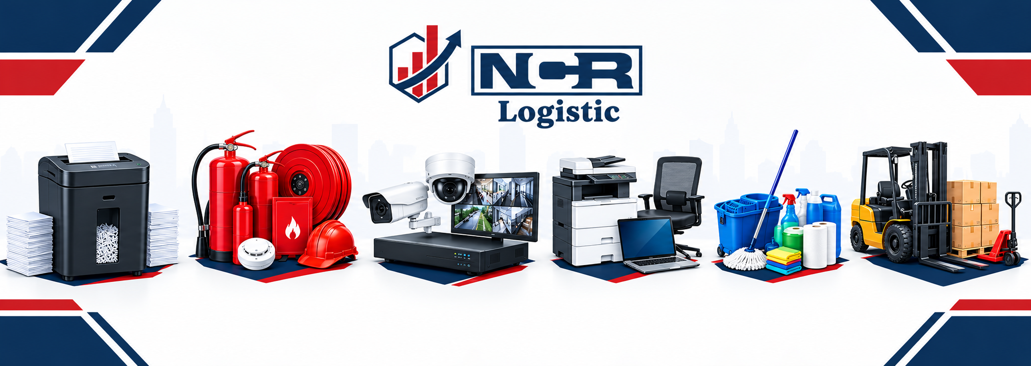 NCR Logistic offers a variety of services including Paper Shredder Rentals, Fire Extinguishers, CCTV Security Systems, Office Equipment Rentals, Hygiene Supplies, Material Handling Equipment in Delhi NCR